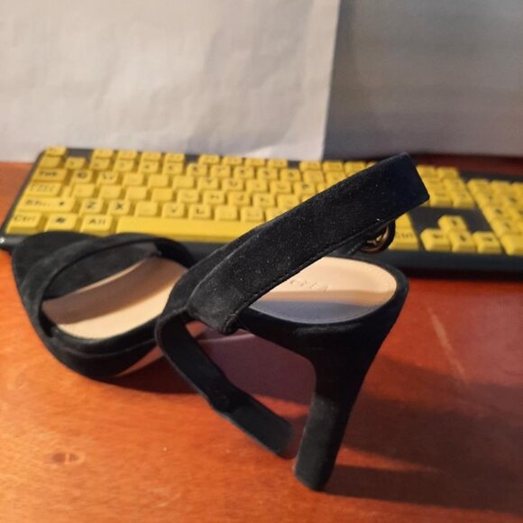 NEW ! Veronica Beard Darcelle Ankle Strap Stiletto Sandal Black Size 7.5 - Picture 2 of 7